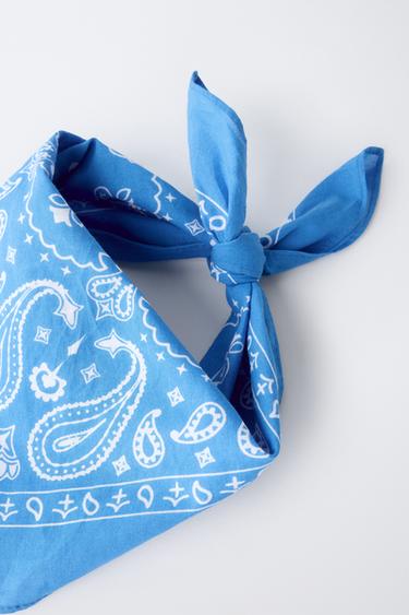 SQUARE PRINTED BANDANNA - Ink blue by Zara - Image 0