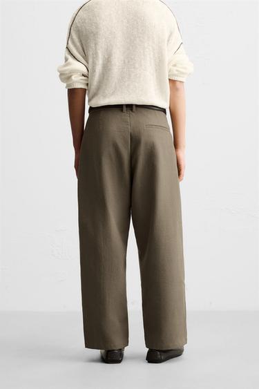 RELAXED FIT TROUSERS WITH POCKETS - Khaki by Zara - Image 2