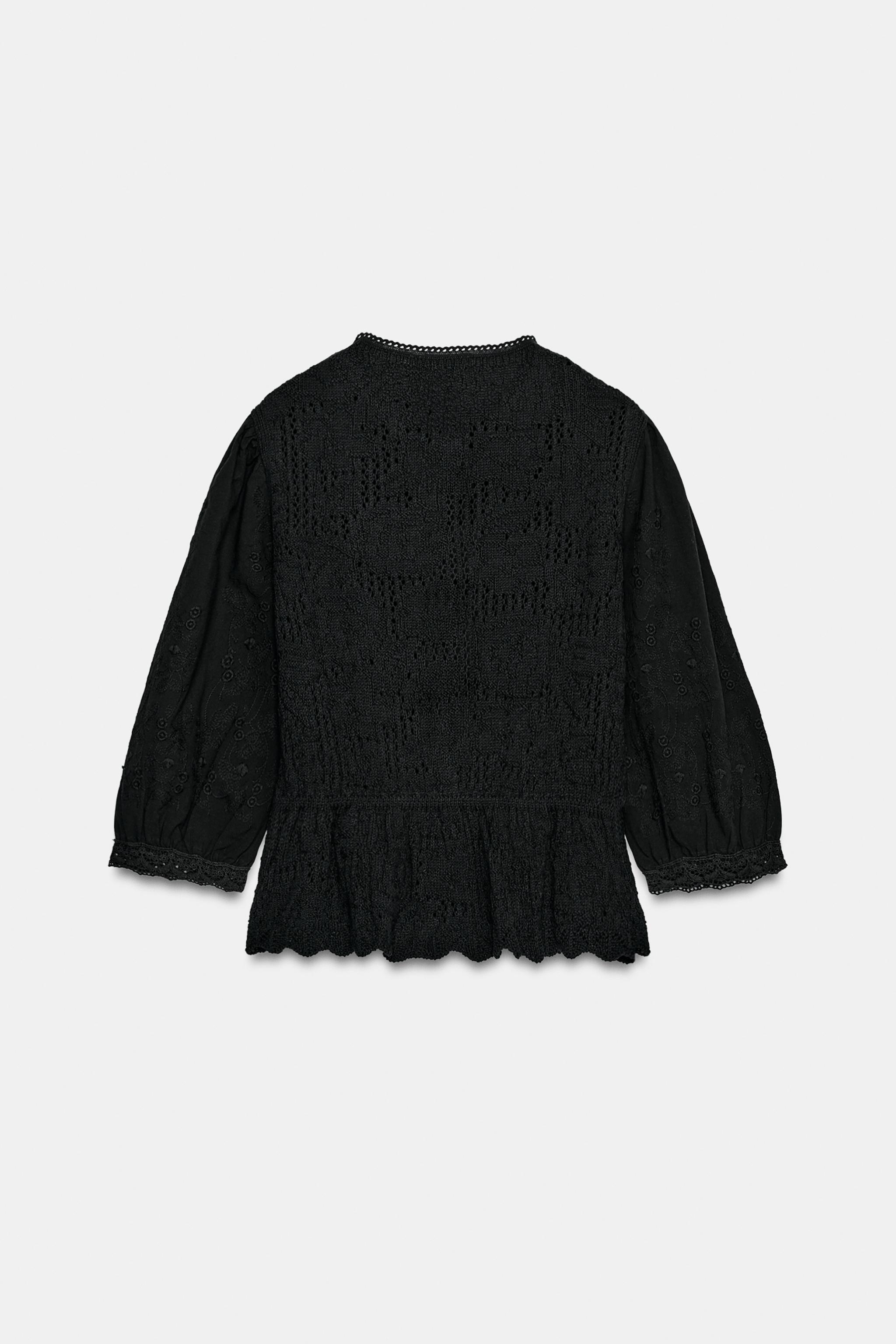 Женские куртки Zara ROMANTIC COMBINATION KNIT JACKET — фото 7