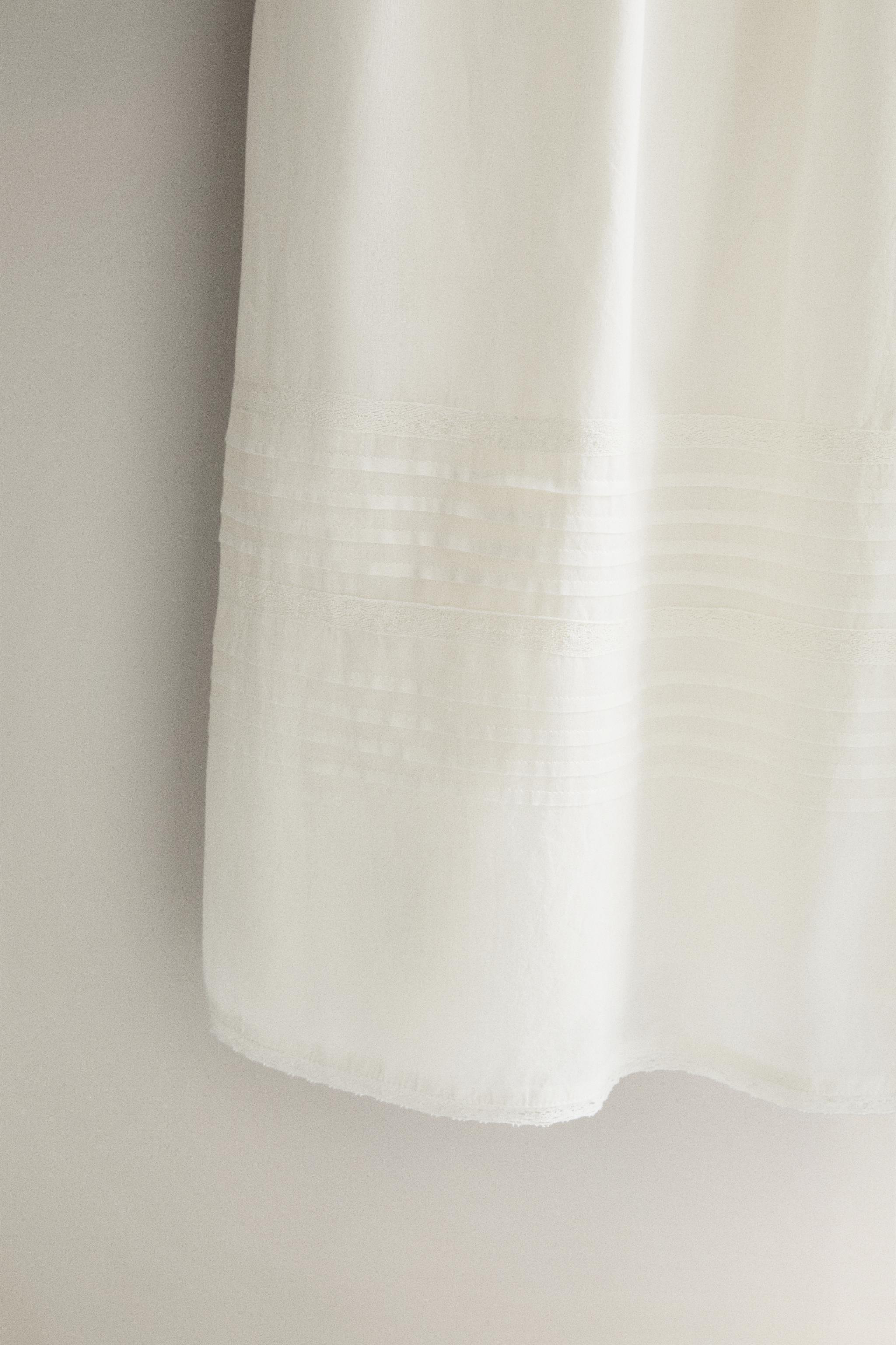 CHEMISE DE NUIT BRETELLES DENTELLE ET PLIS