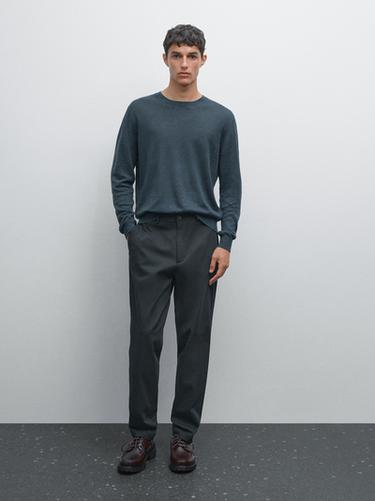 Zara Cotton blend semi joggers - Navy blue - Image 0