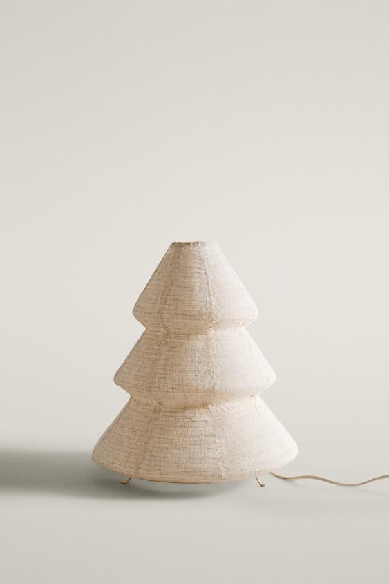 Zara LINEN CHRISTMAS TREE LAMP (18.11 IN) - Ecru - Image 0