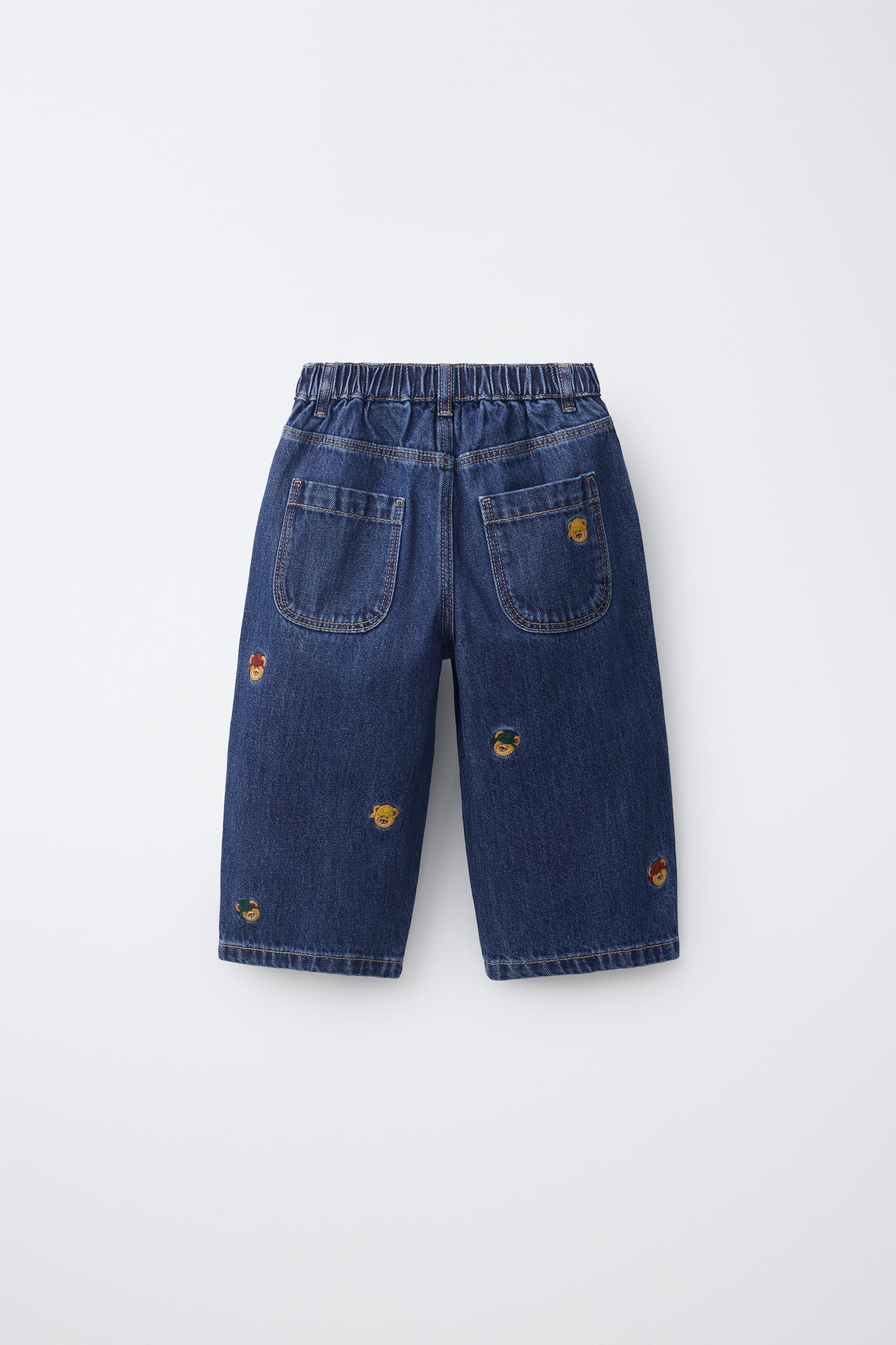 EMBROIDERED BEAR BALLOON JEANS
