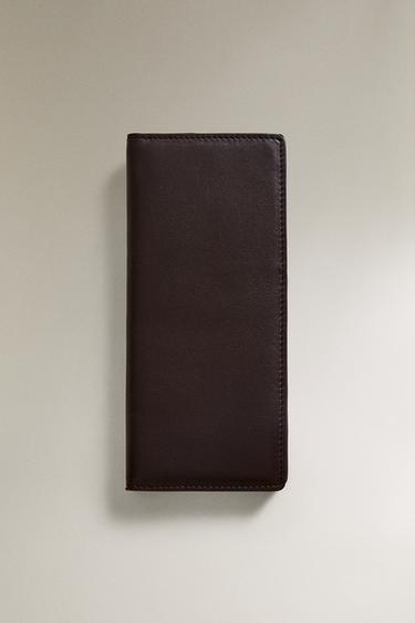 LEREN REISORGANIZER PORTEMONNEE - Bruin / Groen van Zara - Afbeelding 0