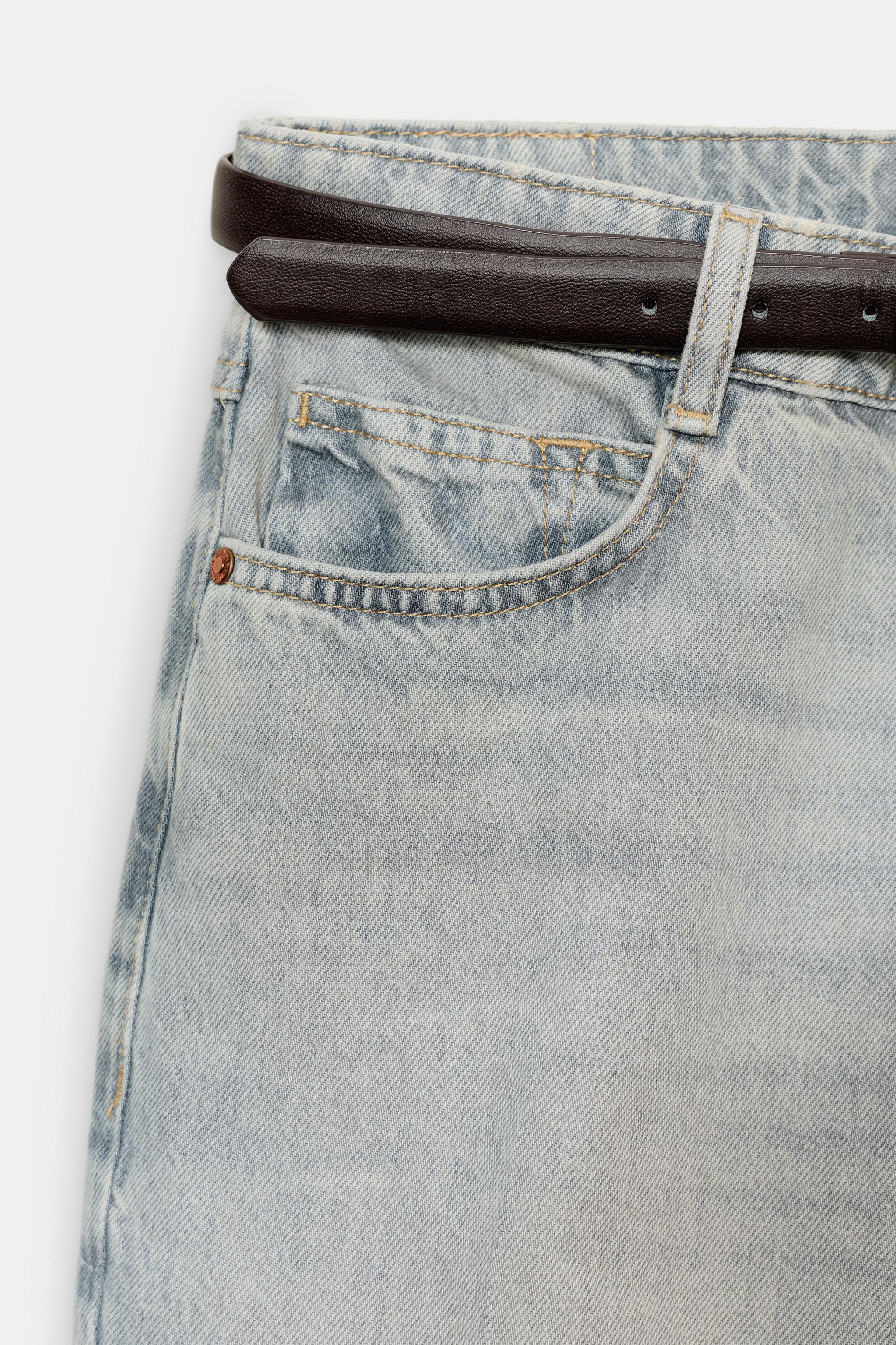 Z1975 HIGH-WAISTED WIDE LEG BELTED JEANS