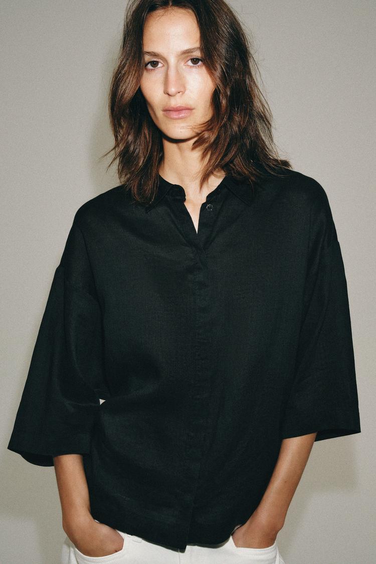 Camisa oversize de ramio ZW COLLECTION 2