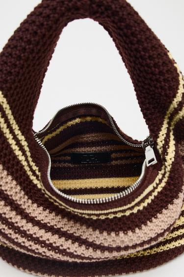SAC SEAU RAYURES CROCHET - Multicolore de Zara - Image 4