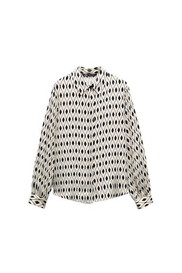 SATIN GEOMETRIC PRINT SHIRT