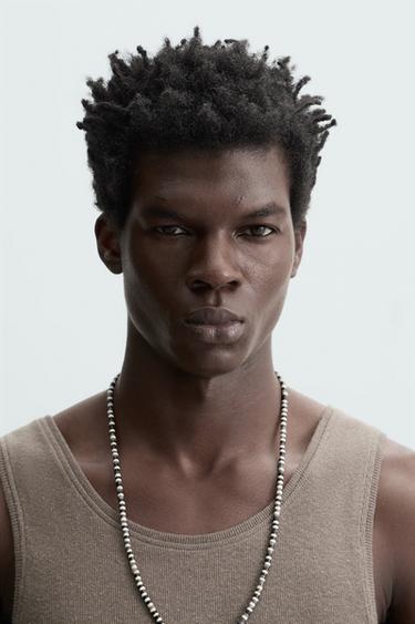 COLLAR ABALORIOS PIEDRAS - Crudo / Negro de Zara - Imagen 0