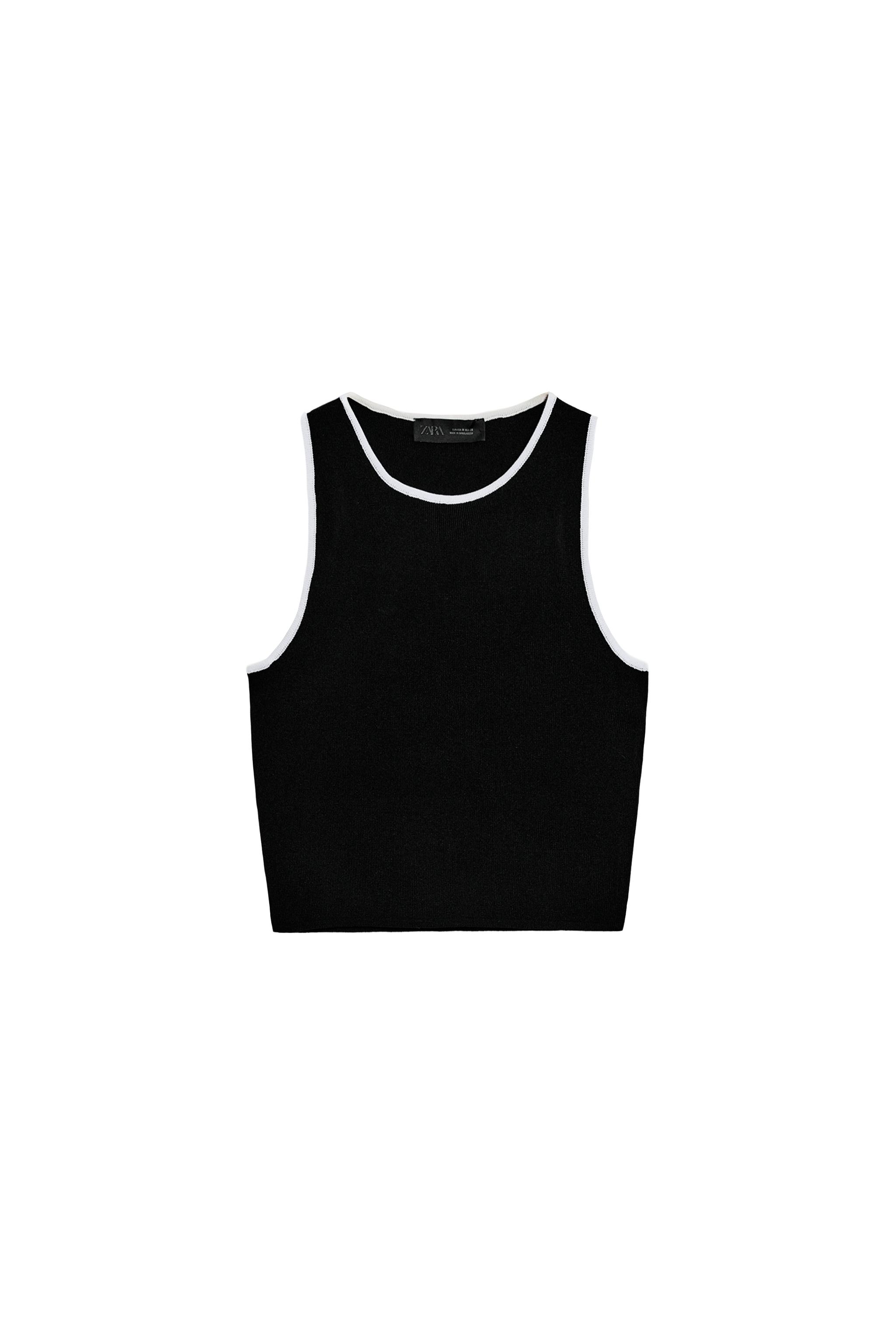 CONTRAST TRIM KNIT TOP
