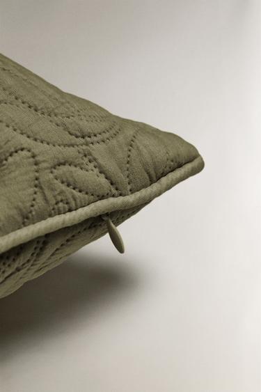 HOUSSE DE COUSSIN COUETTE MICROFIBRE FEUILLES - Vert de Zara - Image 3