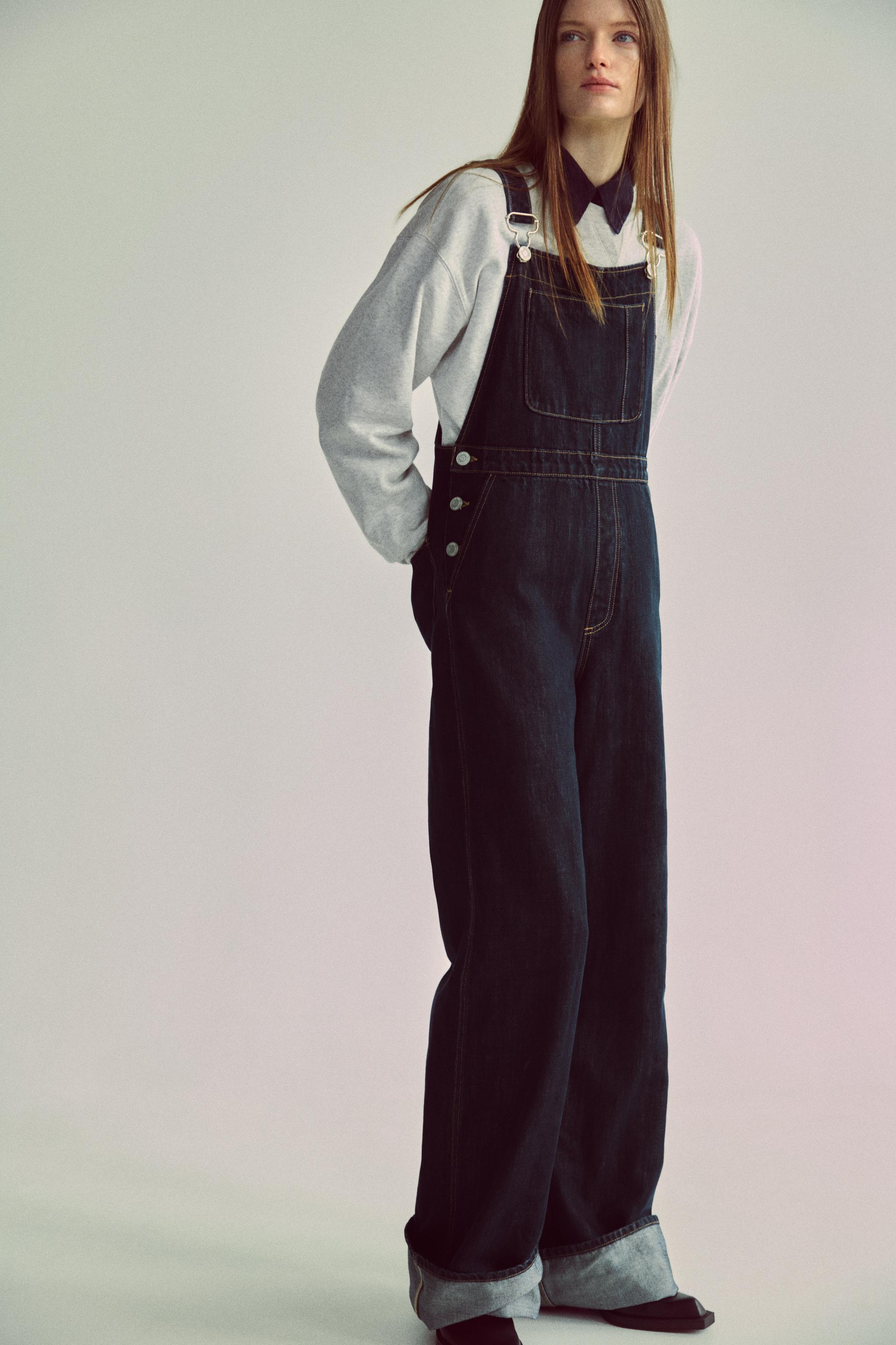 Zara Black Denim Overall Sister newest Set