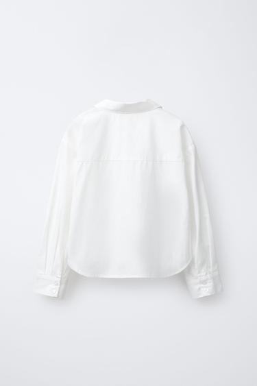 CROPPED SHIRT WITH JEWEL BOWS - White by Zara - Image 1