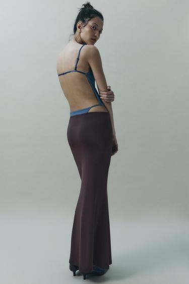 OPEN BACK POLYAMIDE BODYSUIT - Blue / Grey by Zara - Image 0