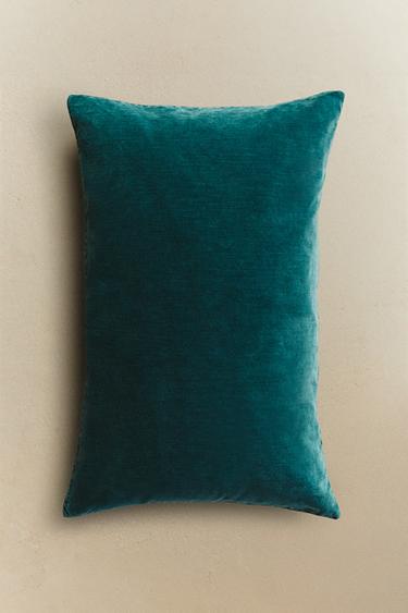 VELVET CUSHION COVER - Blue by Zara
