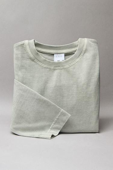 FADED-EFFECT T-SHIRT - Sea green by Zara