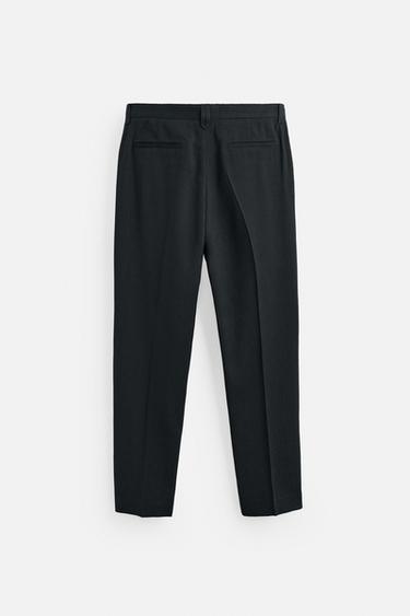 PANTALON DE COSTUME AVEC CHANVRE - LAINE - Bleu marine de Zara - Image 6