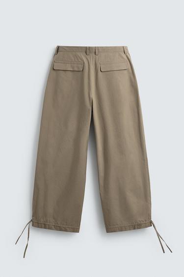 BALLOON FIT PLEATED TROUSERS - camel by Zara - Image 8