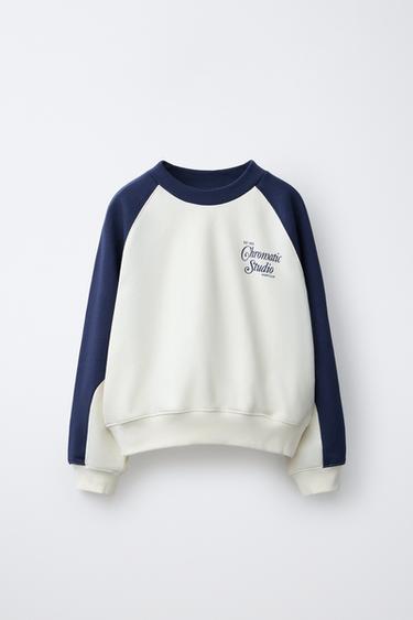 SPORTY CONTRAST SWEATSHIRT - Ecru by Zara
