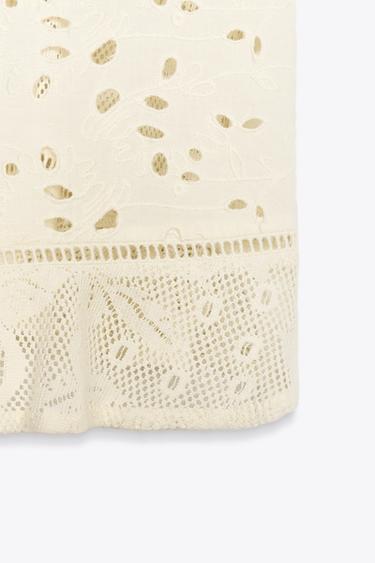 ZW COLLECTION PATCHWORK EMBROIDERED TOP - Ecru by Zara - Image 7