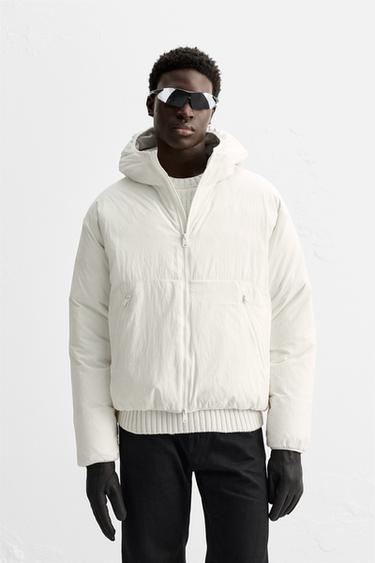 DOUDOUNE 100 % PLUMES À CAPUCHE - Écru de Zara