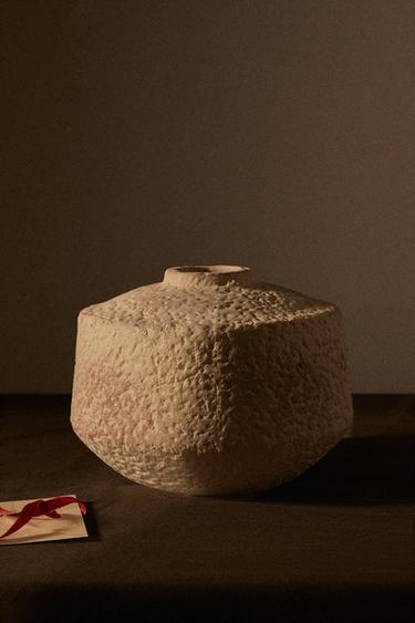 Zara ROUGH-EFFECT CERAMIC VASE - White