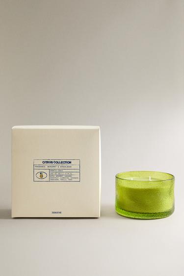 Zara (500 G) BERGAMOT & SANDALWOOD SCENTED CANDLE - 裸色 / 綠色