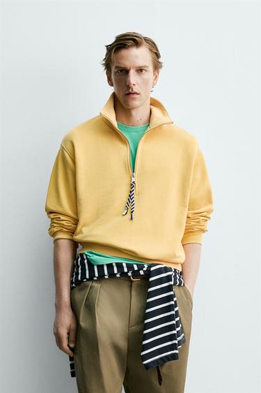 AARON LEVINE X ZARA QUARTER-ZIP SWEATSHIRT - Peach by Zara