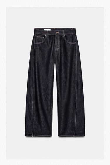 TRF JEANS WITH SIDE ZIPS - Dark indigo by Zara