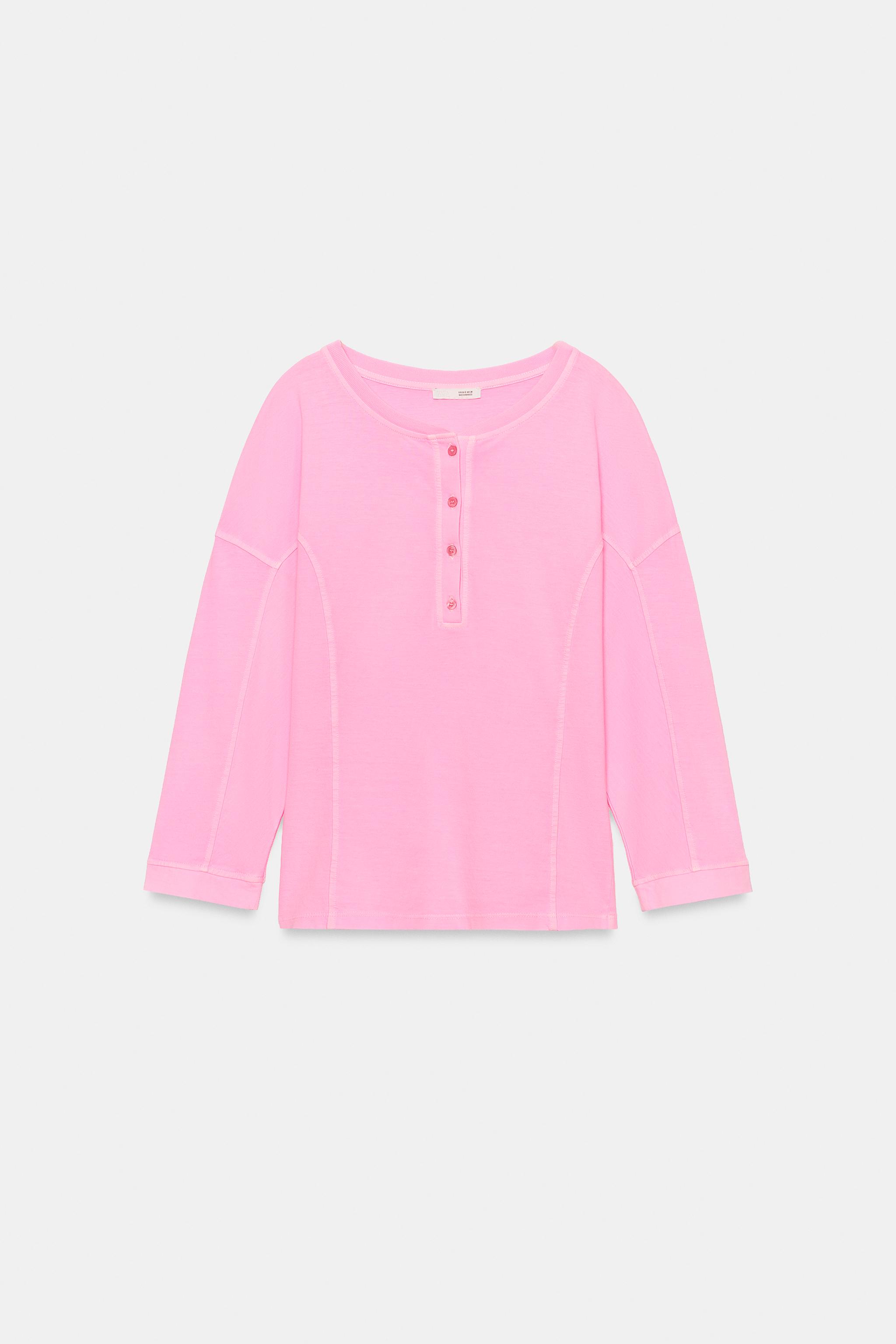 Женские футболки Zara NEON BUTTON T-SHIRT — фото 7