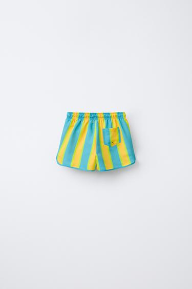 3-6 ANS/ SHORT DE BAIN À RAYURES - Turquoise de Zara - Image 1