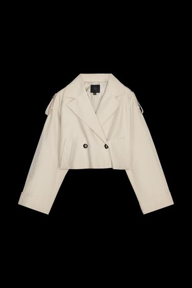 KURZ GESCHNITTENER TRENCHCOAT MIT DOPPELREIHIGER KNOPFLEISTE - Hellbraun von Zara - Bild 0