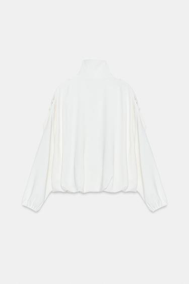 VESTE BOMBER COL MONTANT - Blanc cassé de Zara - Image 7