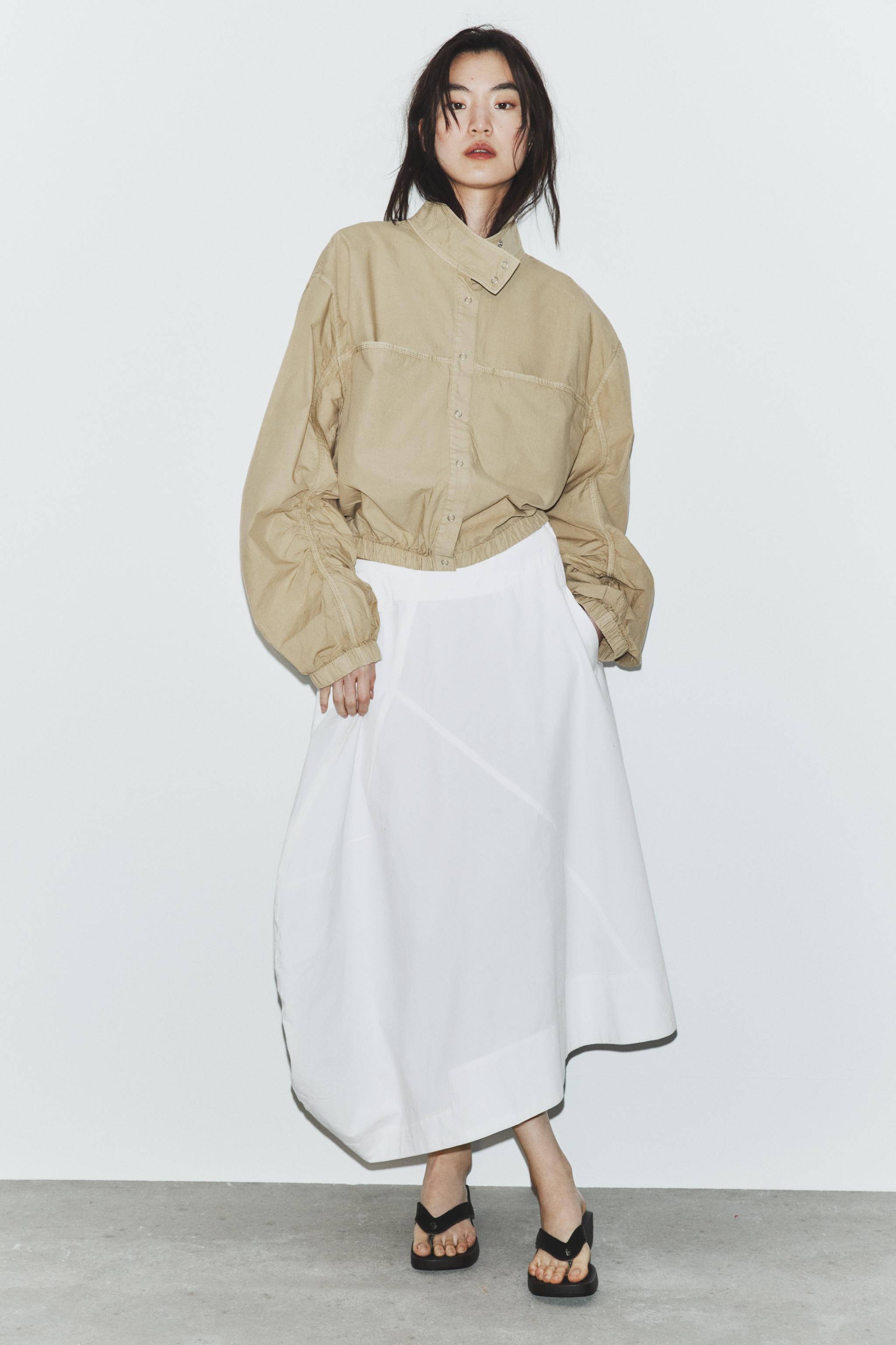 WASHED-EFFECT POPLIN JACKET - camel | ZARA South Africa