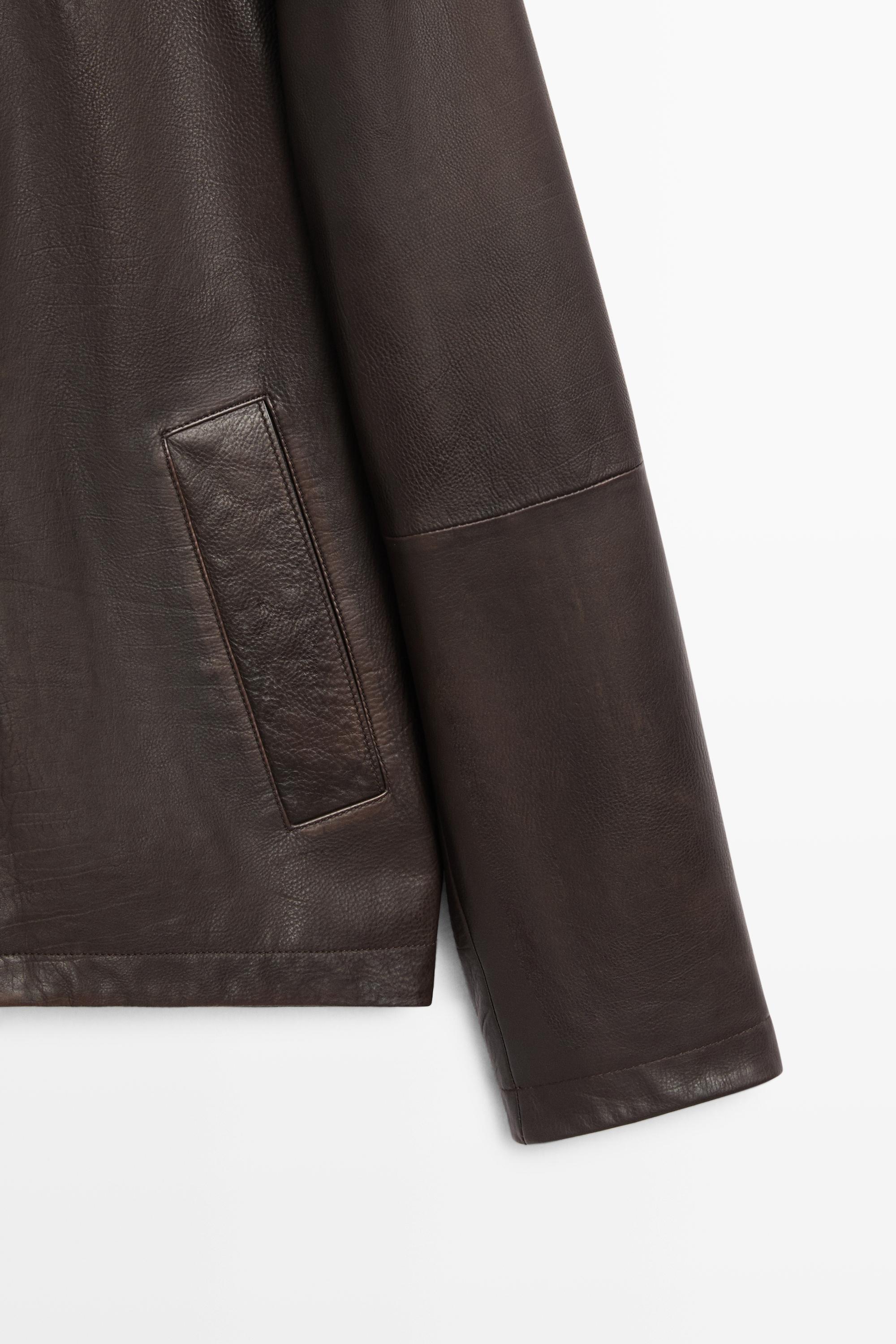Nappa leather jacket with toggle details