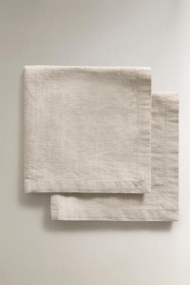 FADED LINEN NAPKIN PACK - Light beige by Zara - Image 0