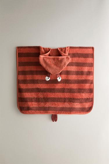 KIDS’ LOBSTER BEACH PONCHO - Burgundy by Zara - Image 3