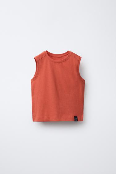 CAMISETA ETIQUETA MANGA SISA - Coral de Zara
