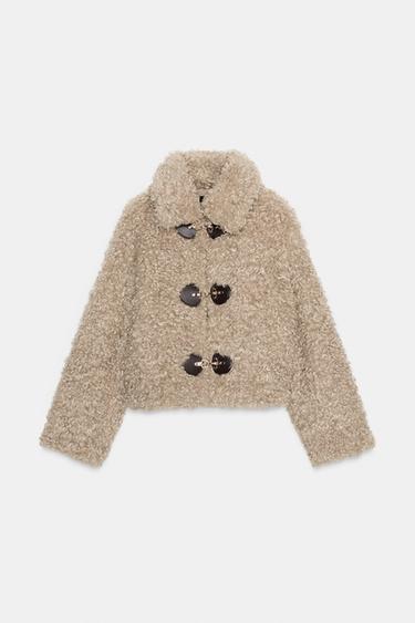 VESTE EFFET FOURRURE AVEC BRANDENBOURGS - Marron clair de Zara - Image 6