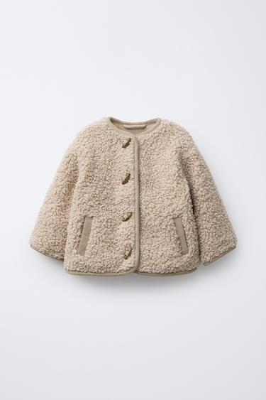 FAUX SHEARLING TOGGLE JACKET - Beige by Zara