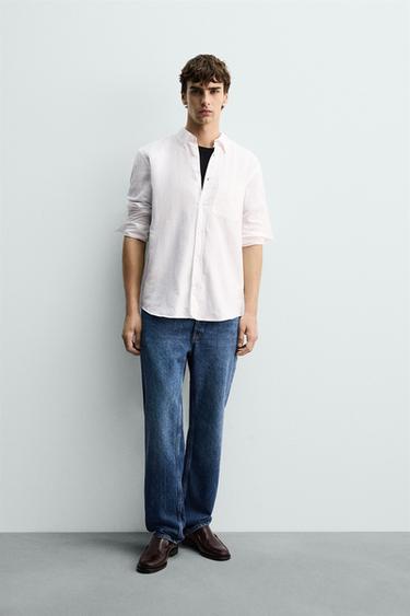 REGULAR FIT LINEN-COTTON SHIRT - White by Zara