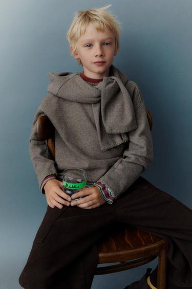 SOFT-TOUCH T-SHIRT WITH CONTRAST TOPSTITCHING - Beige by Zara