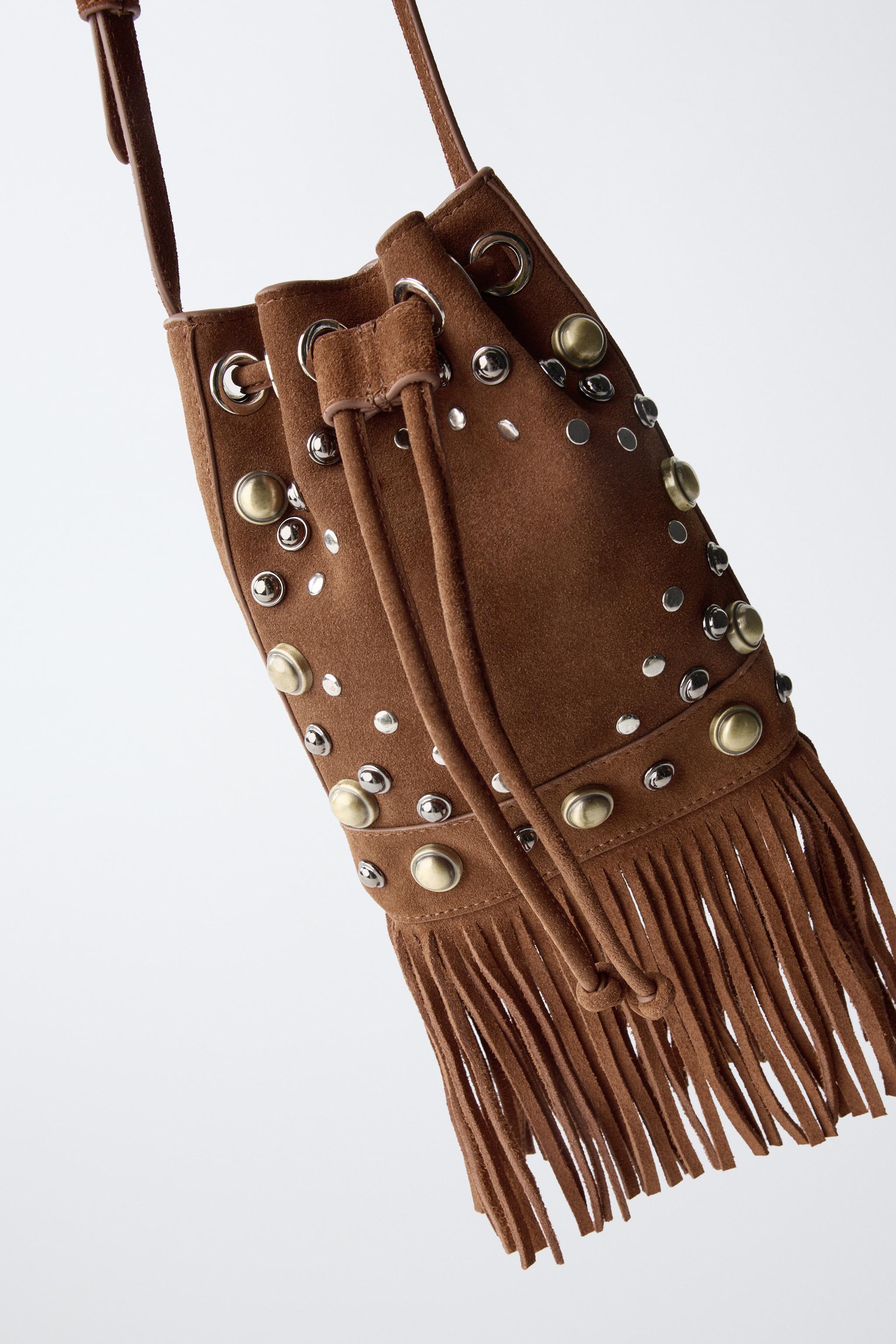 BOURSE EN CUIR À FRANGES
