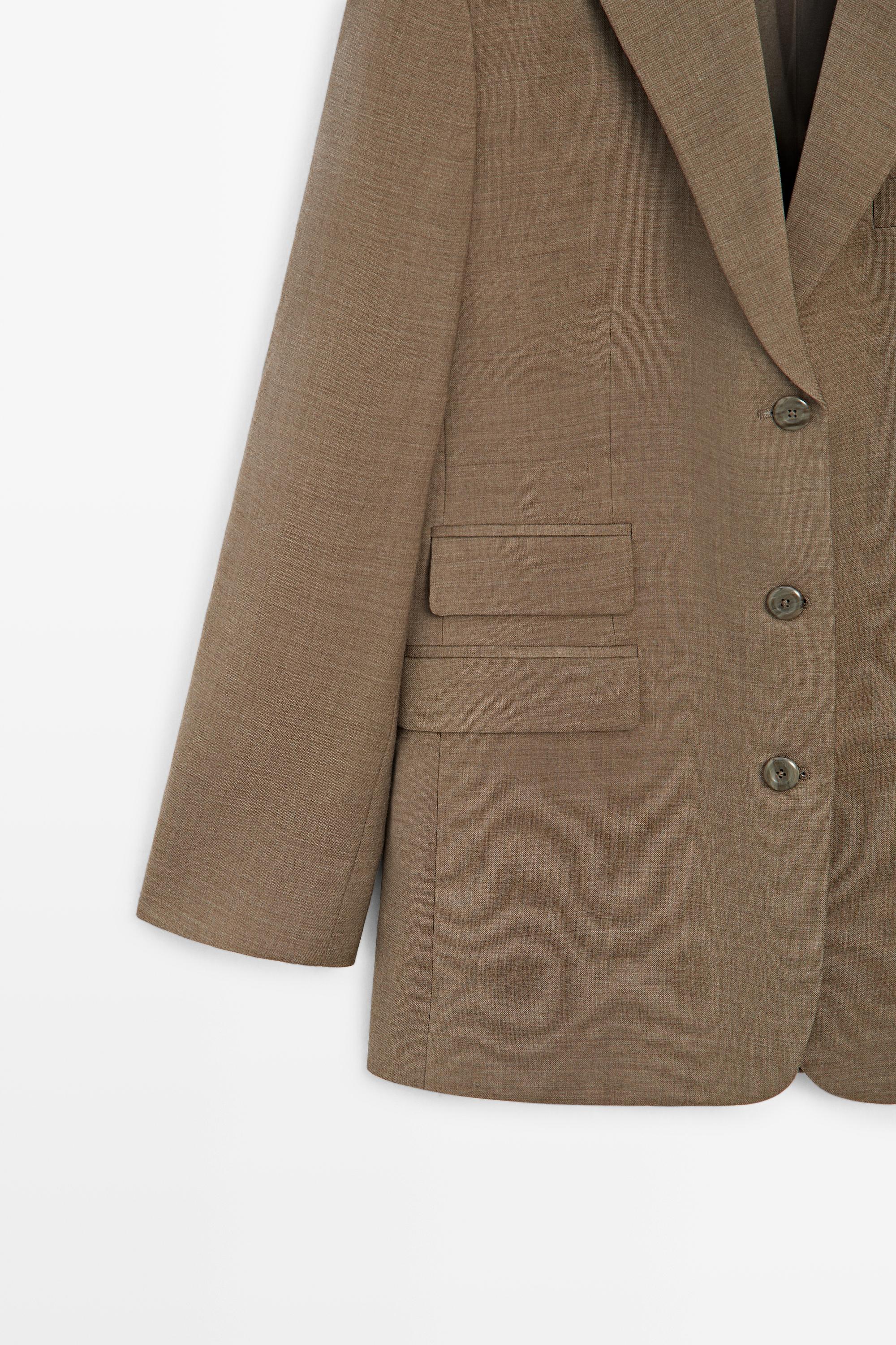 Melange 100% wool suit blazer