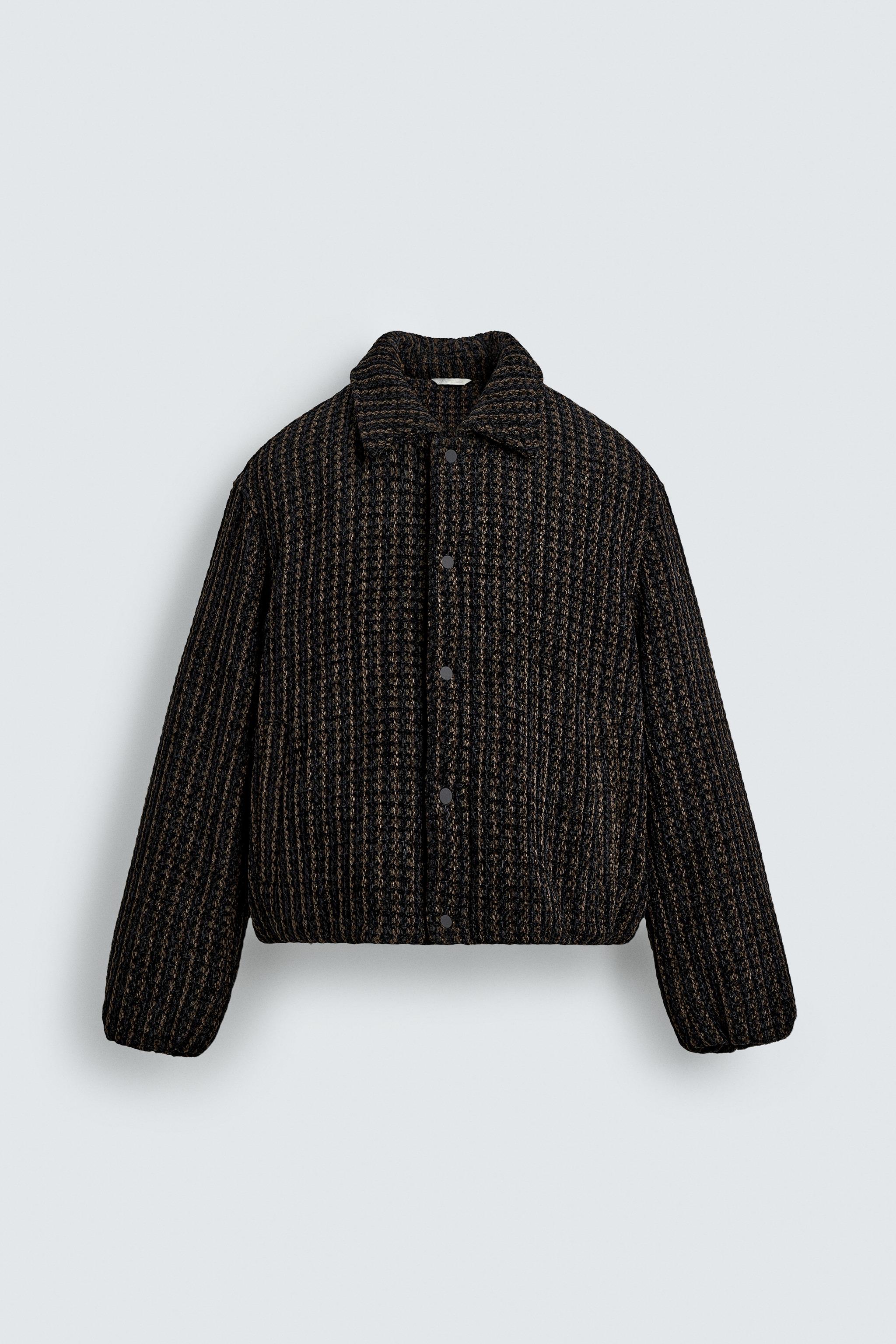 ワッフルベロアジャケット - ブラック/ブラウン | ZARA Japan / 日本