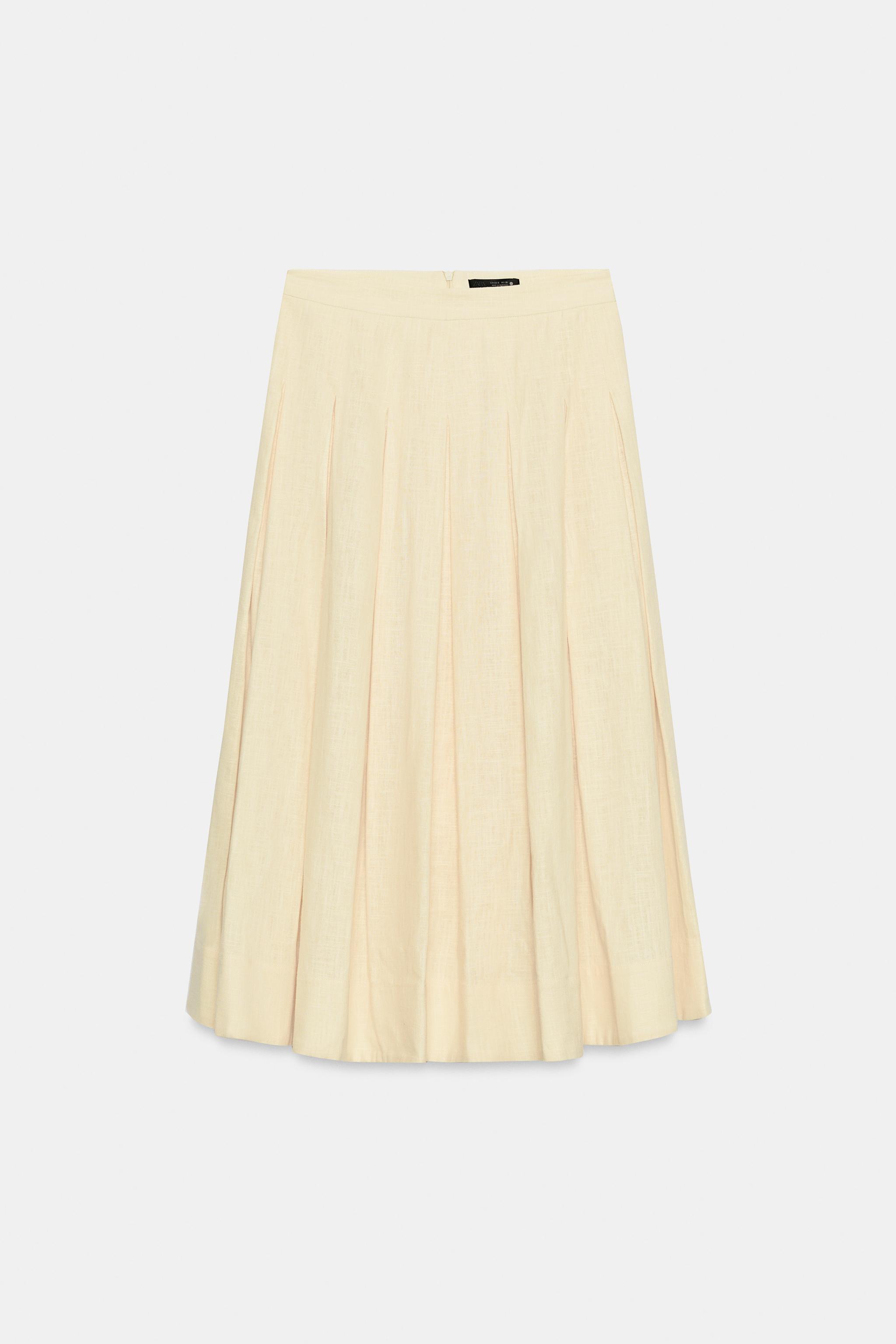 ZW COLLECTION PLEATED SKIRT - Butter | ZARA United States