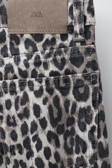 PANTALON DENIM WIDE LEG ANIMAL PRINT - Marron de Zara - Image 2