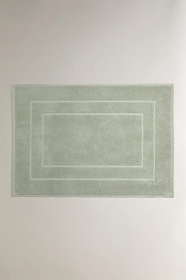 Zara NON-SLIP COTTON BATH MAT - 藍色 / 綠色