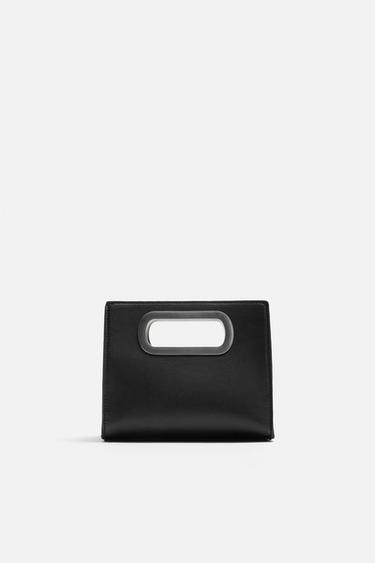 METAL HANDLE HANDBAG - Black by Zara