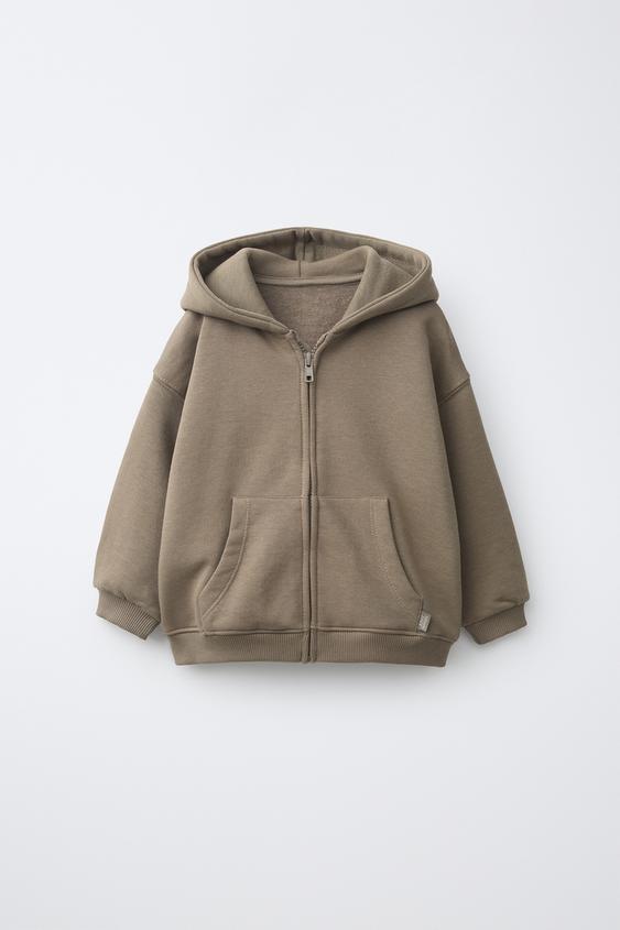 Zip-Up Hoodie - Age 3 - Brown/Taupe | Zara